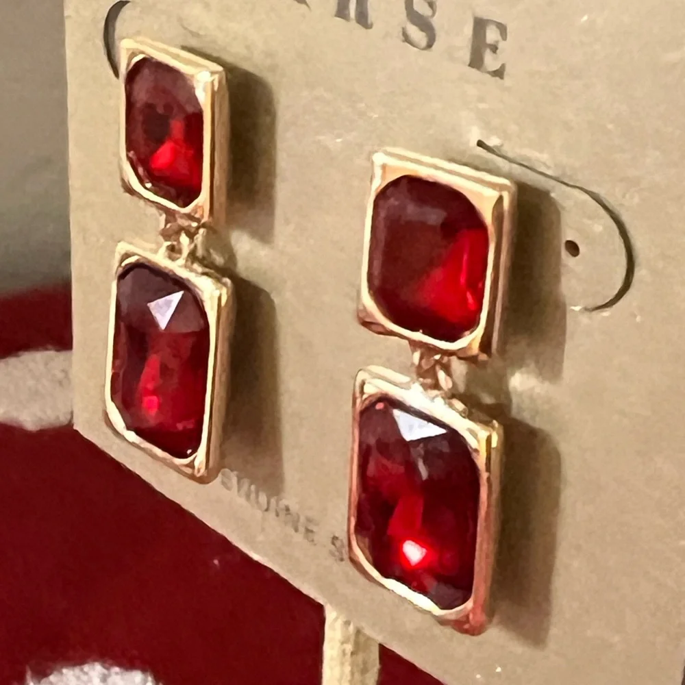 NWT Studio Barse Red and Gold Earrings #BJER - Picture 4 of 6